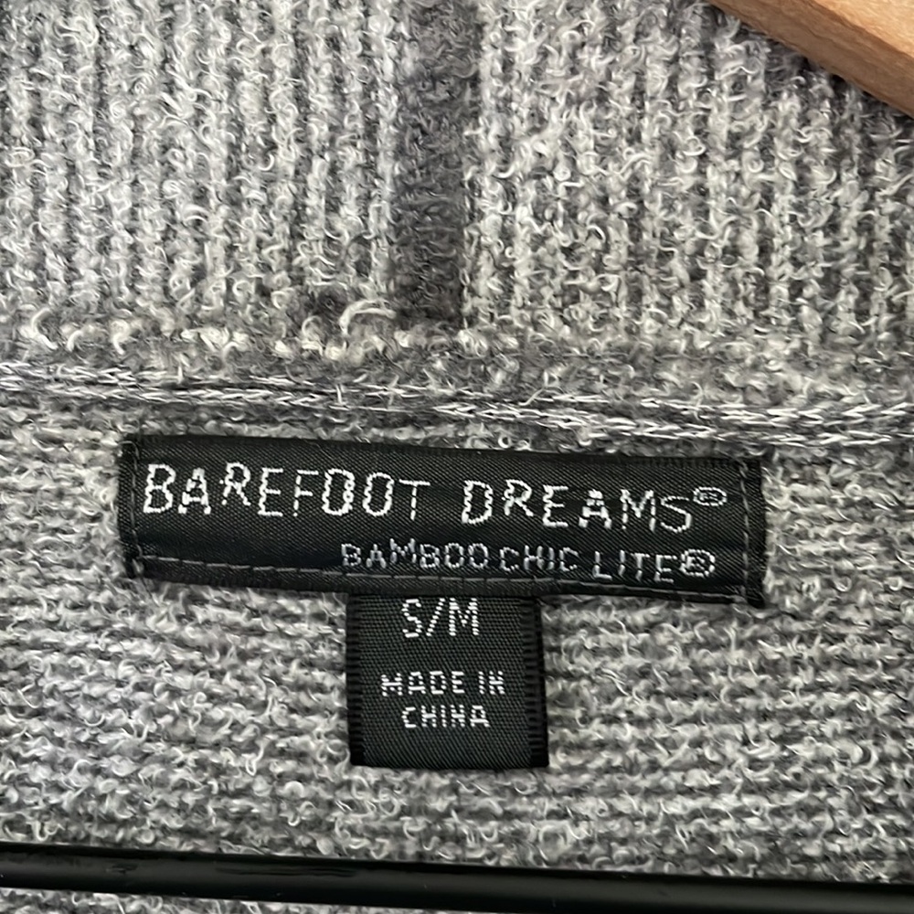 Barefoot Dreams | Bamboo Chic Lite Grey Open Front Longline Lounge Cardigan S/M - Picture 4 of 8